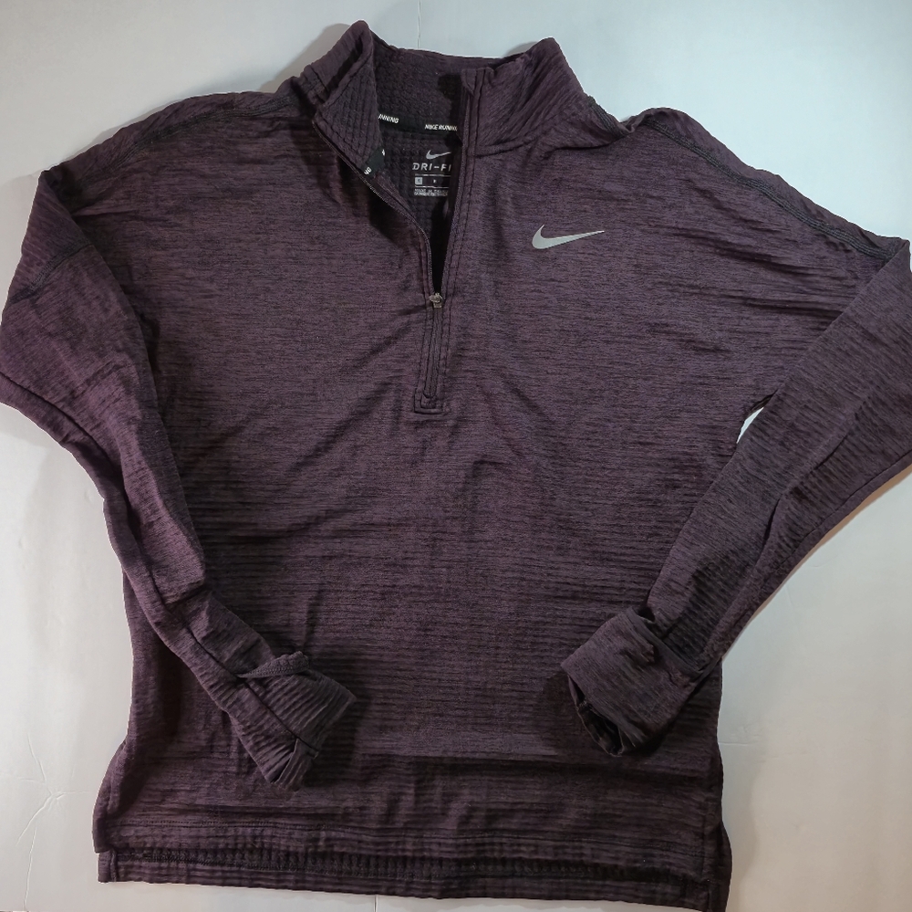 Nike Women's Purple Quarter-Zip Sweater Small Size